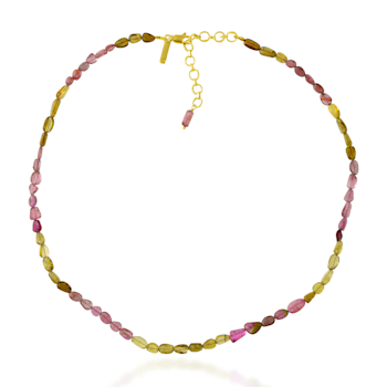 Pink Tourmaline Shaded Beaded Necklace