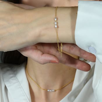 Baroque Pearl Chain Bracelet (Gold Vermeil)