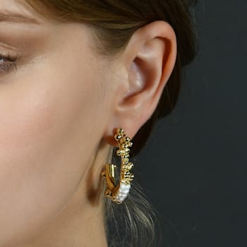 Pellet Pearl Hoops (Gold Vermeil)