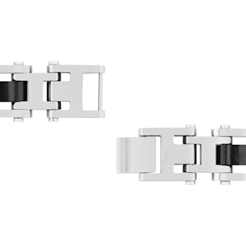 1/5CTW Diamond & Stainless Steel with Forged Carbon Fiber Bracelet
