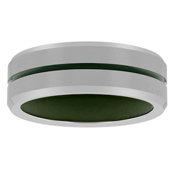 Tungsten Comfort™ Tungsten Green Ion Plated Center Green Silicone Band