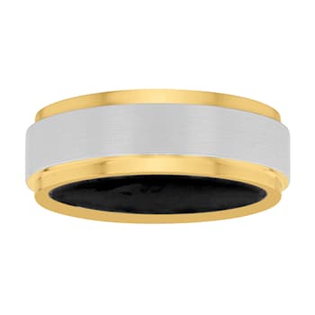 Tungsten Comfort™ 8MM Tungsten Yellow Ion Plated Black Silicone Inside Band