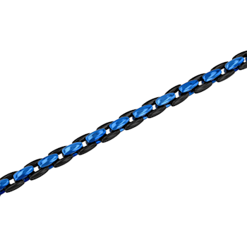 Stainless Steel Black and Blue Ion Plated Fashion Bracelet