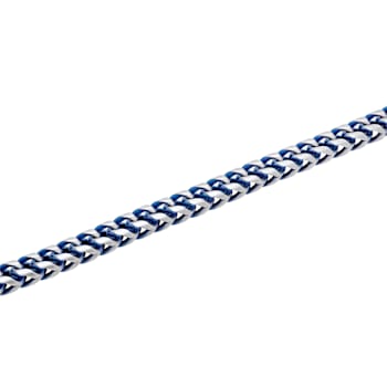 Stainless Steel White and Blue Franco Bracelet