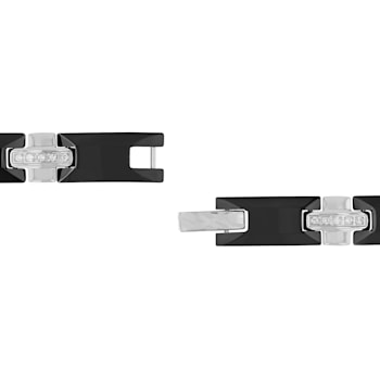 3/8CTW Diamond Two-Tone Stainless Steel and Tungsten Link Bracelet