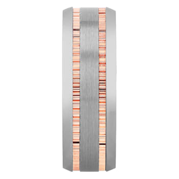 Tungsten Comfort™ Tungsten 8MM Double Row Milgrain Band