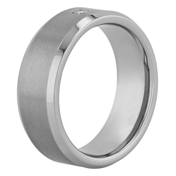 Tungsten Comfort™ .05CTW Diamond White Tungsten 8MM Band