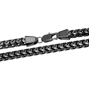 Black Stainless Steel 6MM Franco Link Chain Necklace