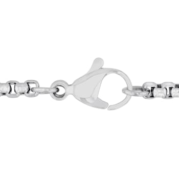 3/8CTW Black and White Diamond Two-Tone Stainless Steel Dog Tag Pendant