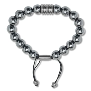 Hematite Bead & Stainless Steel Bolo Bracelet