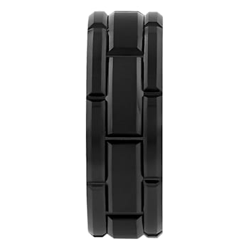 Tungsten Comfort™ Tungsten Black Ion Plated Brick Pattern Band