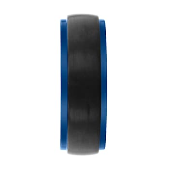 Tungsten Comfort™ 8MM Tungsten Black & Blue Ion Plated Red Silicone
Inside Band