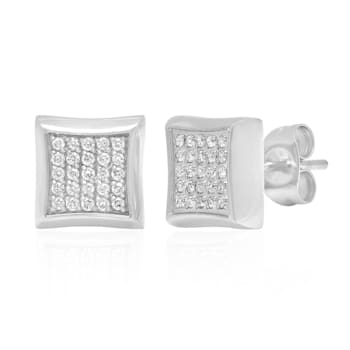 1/4CTW DIAMOND & STAINLESS STEEL EARRINGS