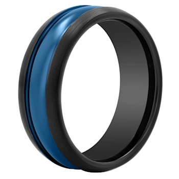 Tungsten Comfort™ Tungsten Black and Blue Ion Plated Band