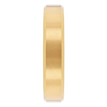Gold-Tone Tungsten 6MM Beveled Edge Band