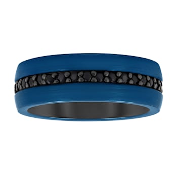 Tungsten Comfort™ Black Sapphire Tungsten 8MM Blue Ion Plated Band
