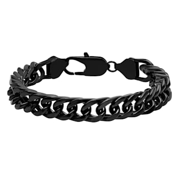Stainless Steel Black Ion Plated Curb Bracelet