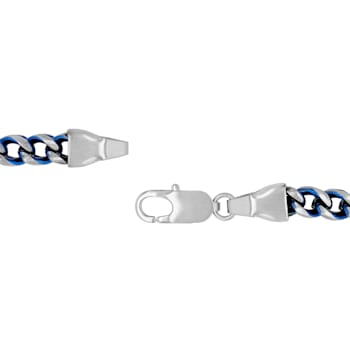 Stainless Steel White and Blue Franco Bracelet