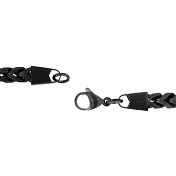 Stainless Steel Gun Metal Rounded Franco Link Bracelet