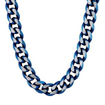 Stainless Steel Blue Ion Plated Curb Link Chain