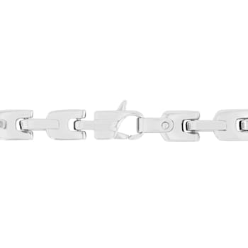 Stainless Steel Brown Ion Plated Tag Chain Necklace
