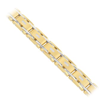 1/10CTW Diamond & Yellow IP Stainless Steel Bracelet