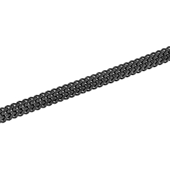 Black Stainless Steel Double Franco Link Bracelet