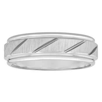 Tungsten Comfort™ White Tungsten 7MM Slant Groove Band