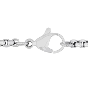 Diamond Accent Stainless Steel Fleur-de-Lis Shield Pendant in Black