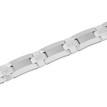1/8CTW Diamond Tungsten and Stainless Steel High Polish Link Bracelet