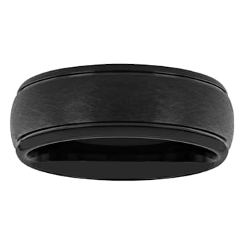 Tungsten Comfort™ Tungsten Black Ion Plated Frozen Satin Finish Band