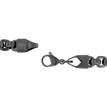 Stainless Steel with Gunmetal Gray Finish Square Link Chain Bracelet