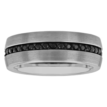 Tungsten Comfort™ Black Sapphire White Tungsten 8MM Band