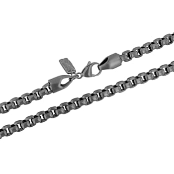 Gunmetal Gray Stainless Steel 6MM Square Rolo Link Chain Necklace &
Bracelet Set