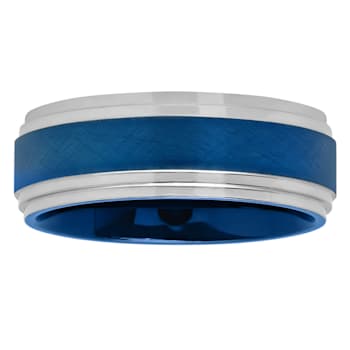 Tungsten Comfort™ Tungsten 8MM Blue Ion Plated with Frozen Center Band
