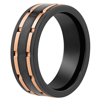 Tungsten Comfort™ Tungsten Black and Rose Ion Plated Forged Carbon Fiber
Groove Band