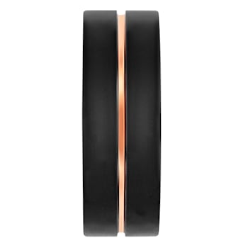 Tungsten Comfort™ Tungsten Black with Rose Ion Plated Groove Band