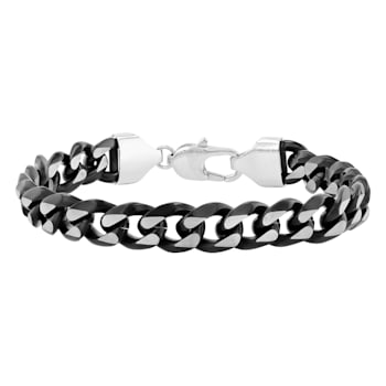 Two-Tone Stainless Steel Curb Link Chain Necklace & Bracelet Set