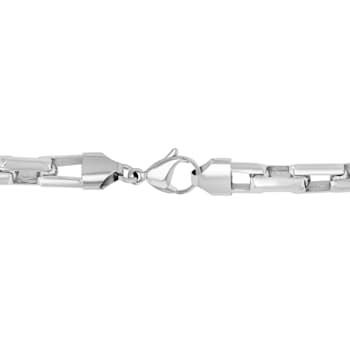 Stainless Steel Rectangle Box Chain Link Necklace