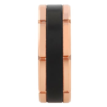 Tungsten Comfort™ Tungsten Two-Tone Ion Plated with Brick Design Band