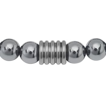 Hematite Bead & Stainless Steel Bolo Bracelet