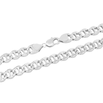 Stainless Steel Oval Mariner Chain Necklace and Bracelet Set.