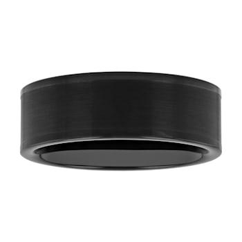 Tungsten 8mm Black Ion Plated Brushed Center Band