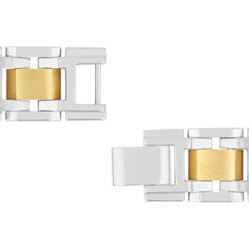 3/4CTW Diamond Two-Tone Stainless Steel Link Bracelet