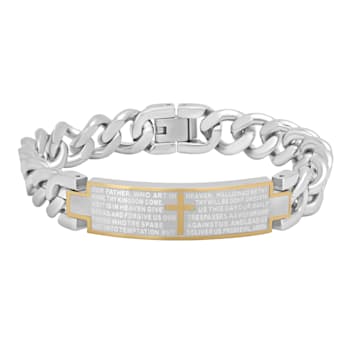 Stainless Steel Lord's Prayer ID Bracelet