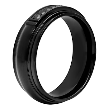 0.15CTW Black Diamond Black IP Stainless Steel Band