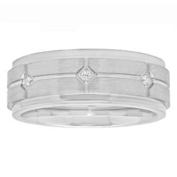 0.05CTW Diamond Stainless Steel Band