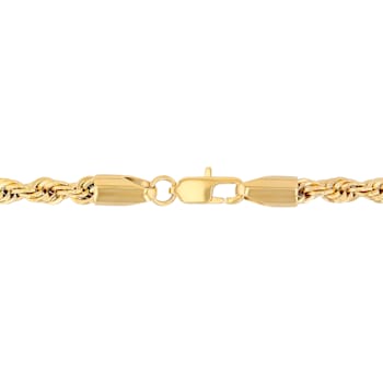 Stainless Steel 5MM Yellow Ion Plated Rope Chain Necklace