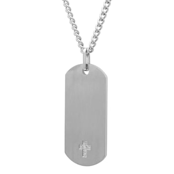 0.05CTW Stainless Steel Dog Tag