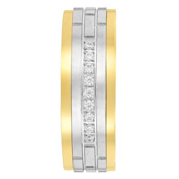 Tungsten Comfort™ 1/10CTW Diamond Tungsten Yellow Ion Plated Band
